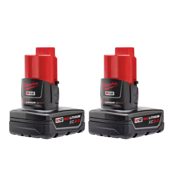 M12 12-Volt Lithium-Ion XC Extended Capacity 3.0 Ah Battery Pack (2-Pack)