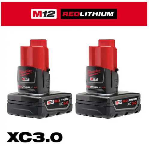 M12 12-Volt Lithium-Ion XC Extended Capacity 3.0 Ah Battery Pack (2-Pack)