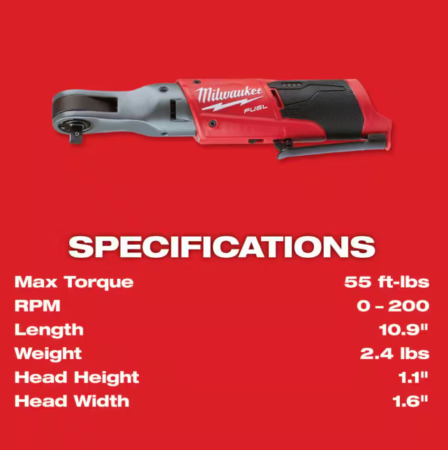 M12 FUEL 12V Lithium-Ion Brushless Cordless 3/8 in. Ratchet (Tool-Only)