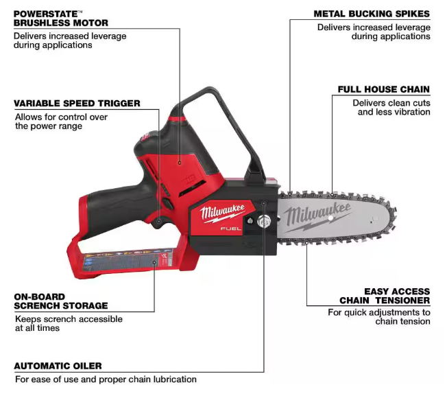 M12 FUEL 6 in. 12V Lithium-Ion Brushless Electric Cordless Battery Pruning Saw HATCHET (Tool-Only)